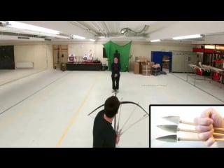 Archer shoots arrows that change direction mid air