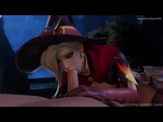 Mercy konosuba megumin cosplay; oral sex; minet; blowjob; deepthroat; facefuck; masturbation; 3d sex porno hentai; [overwatch]