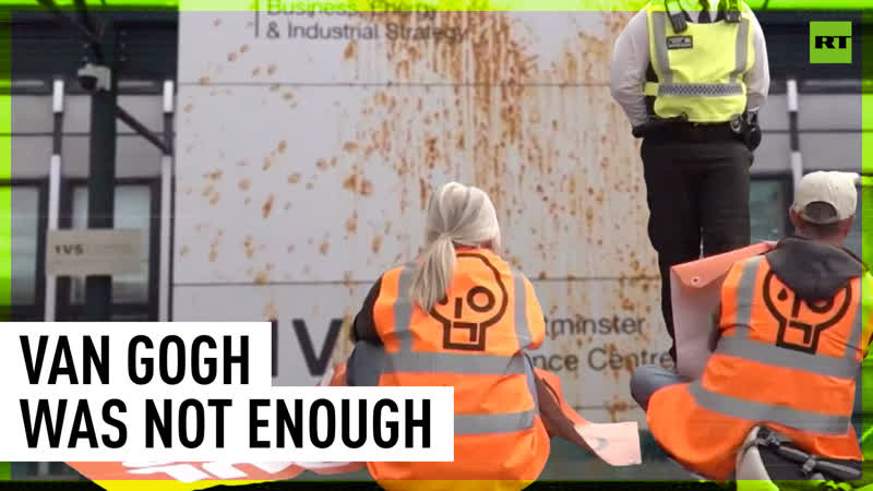 ‘just stop oil’ soup activists come back to vandalize government building in london