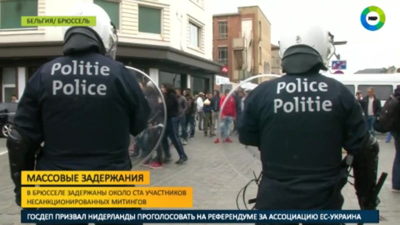 Полиция брюсселя пресекла массовые беспорядки, задержаны 100 человек