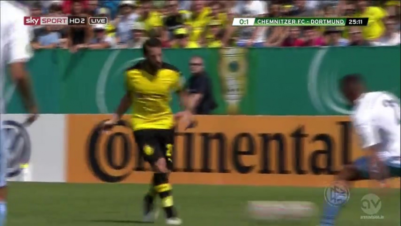 Chemnitzer fc vs borussia dortmund, dfp pokal, 09 aug 2015