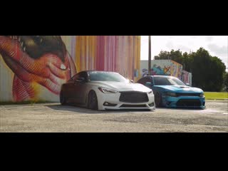 Chasing dorian off miami | stanced dodge charger and infiniti q60 | perfect stance