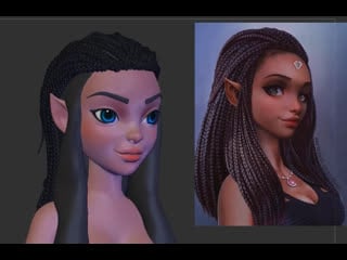 Girl stylized character in zbrush