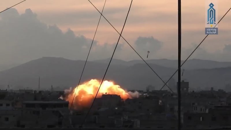 Ввс сар по позициям боевиков хтш в восточной гуте, дамаск