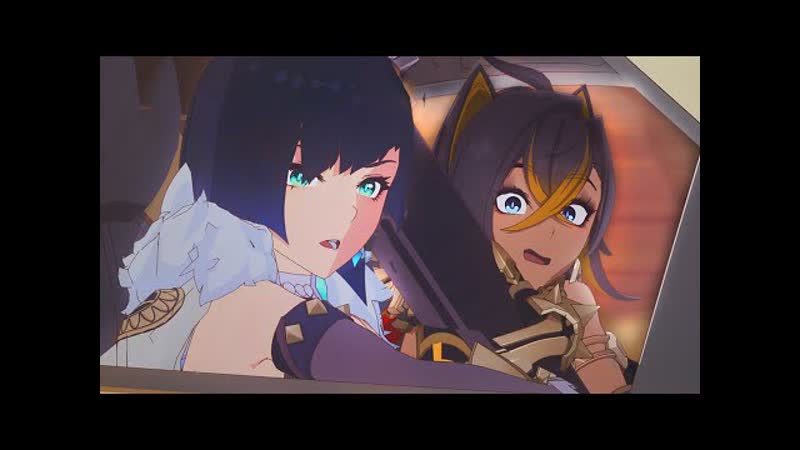 Yelan and dehya steal a car "nameless road" genshin impact x dillongoo collab