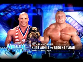 (wwe mania) wrestlemania xix kurt angle (c) vs brock lesnar wwe championhip