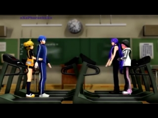 [mmd] len, kaito, gakupo, vy2 here it goes again