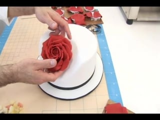 Red rose petal cake