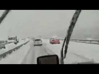 Snow chaos near lucerne, switzerland yesterday, april 4 report bhtruck mp4