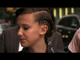 Millie bobby brown arriving at colbert show