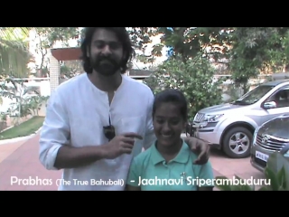 Jaahnavi sriperambuduru takes blessings & wishes from prabhas (the baahubali)