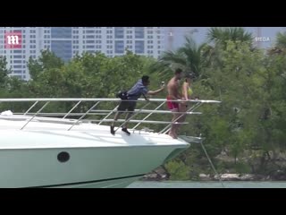 June 8th, 2019 britney spears & sam asghari on a yacht in miami, florida