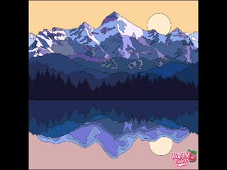 Coloring #n 0061 голубые горные вершины в отражении / blue mountain peaks in reflection