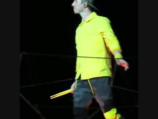 Joshs face after he rips open his jacket