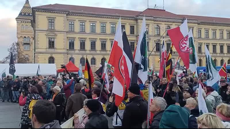 Live "ami go home" protest in leipzig