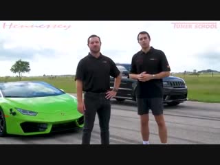 Jeep srt trackhawk hpe1000 hennessey performance vs lamborghini huracan lp 610 4 spyder