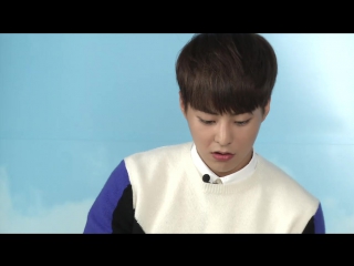 [video] 151026 xiumin @ [v] special 'fall in challenge' showcase backstage