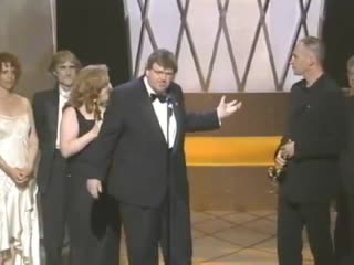 Michael moore winning an oscar® for "bowling for columbine"