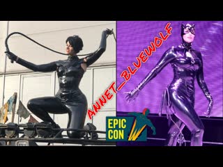 Dc catwoman latex cosplay by annet bluewolf cosplay at epic con 2022