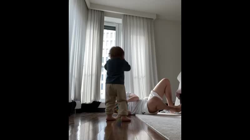 Щенсны потренировался с маленьким сыном