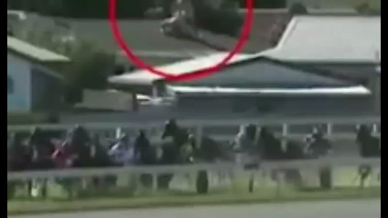 Ярые фанаты скачек занялись сексом на крыше перед стадионом в прямом эфире