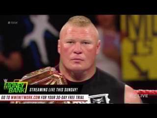 Brock lesnar brawls with samoa joe׃ raw, june 12, 2017