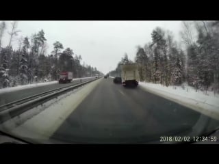 Bmw driver flips box truck