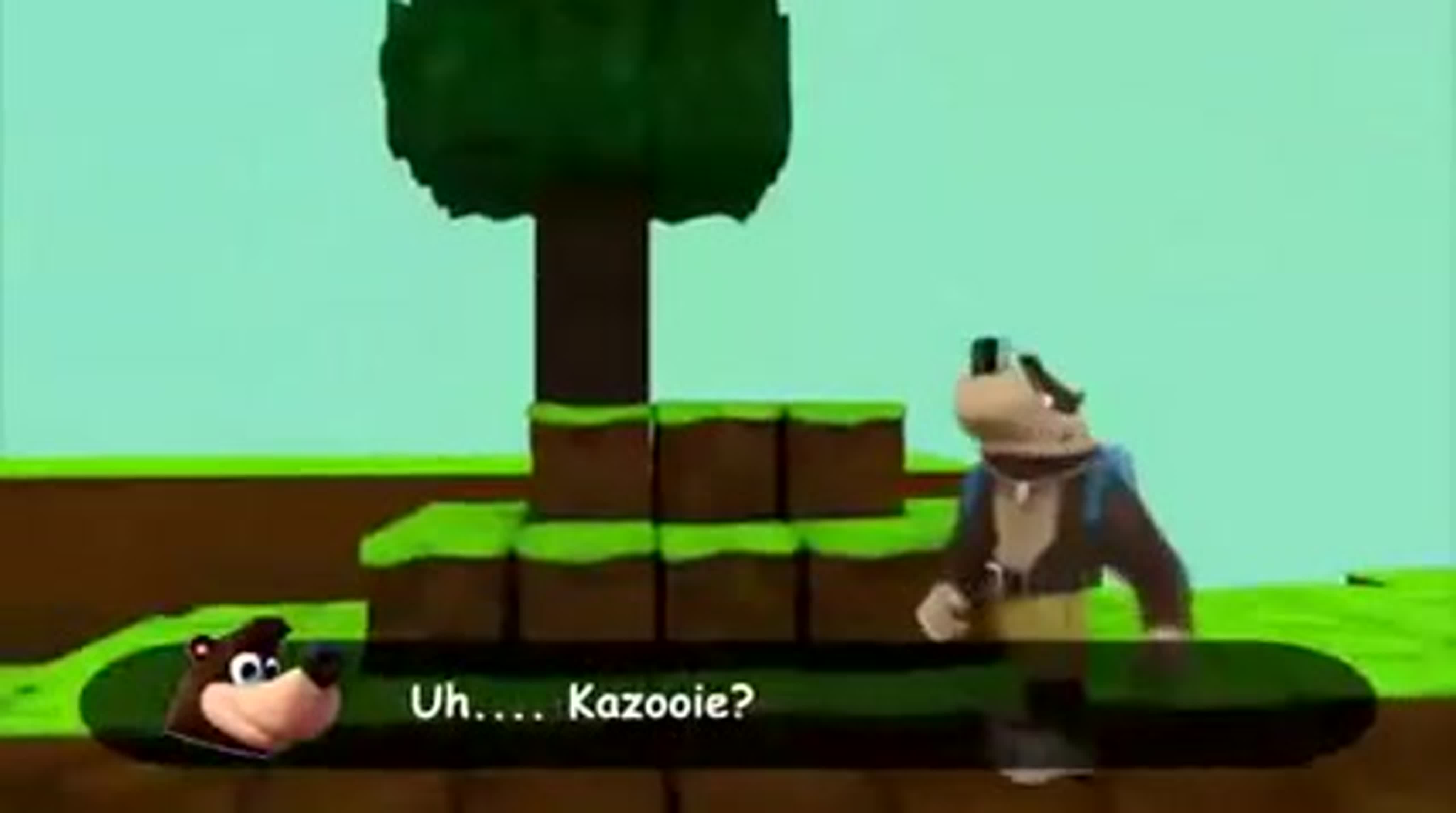 Banjo and kazooie meet steve from minecraft