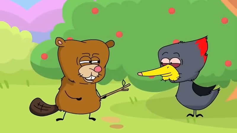 Мультик для взрослы и детей дятел виталик любит долбить шишки, лиса лариса и грязная норка, заяц рубен и его моркоа