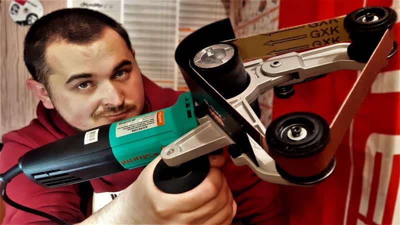 Насадка ленточно шлифовальная для ушм (гриндер из болгарки) мини станок