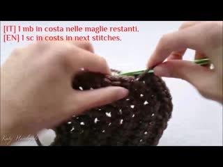 Tutorial uncinetto pochette shellina maglia bassa in costa crochet bag ♥ katy handmade