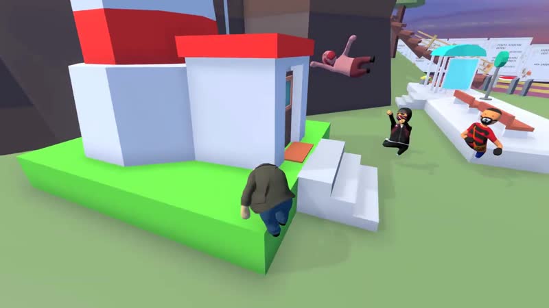 [over show] адский бес ищет нас! опасная нычка на краю земли! угарные пластилиновые прятки в human fall flat