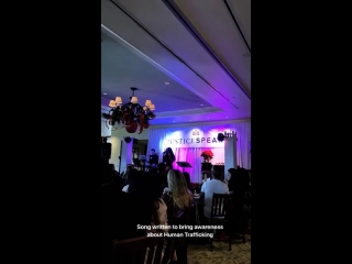 December 9 fan taken video of justin with pattie mallette at the justice speaks benefit in los angeles, california