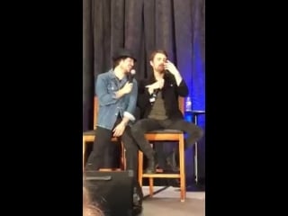 That time @paulwesley facetimes @christophrwood during tvdchicago panel ️