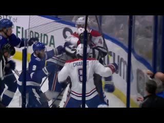 Shea weber fights mikhail sergachev after canadiens and lightning tussle at the