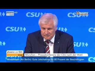 Seehofer csu, beim ard sommerinterview, nach den wahlen und nach den sondierung hd mp4