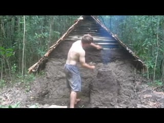 Building a primitive wattle and daub hut from scratch