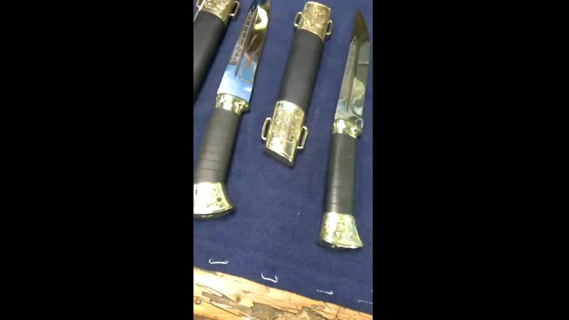 Нож пластун наградой резной латунь