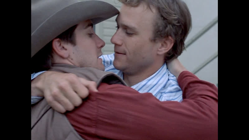 Поцелуй хита леджера и джейка джилленхола в фильме "горбатая гора" (2005)