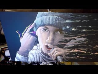 Amazing art style eminem portrait (art by sean carlson art) душевно, рисунок, картина