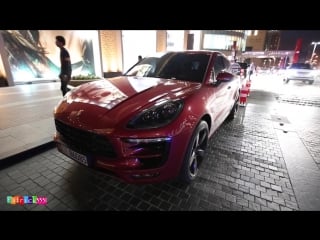 Cod \ amazing beautiful bordeaux red porsche macan at dubai mall