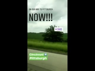 Traveling from cincinnati to pittsburgh for lmdctour via lea micheles instagram story, june 1, 2018
