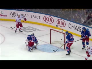 Henrik lundqvist leaves martin necas in disbelief with stick save