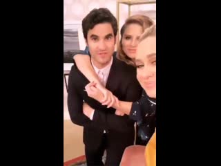Video darren criss with becca tobin and jac vanek via beccas ig story