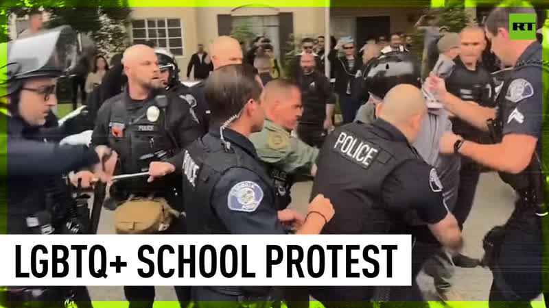 Protesters clash over school pride month in southern california