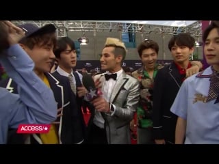 180521 bts tells frankie grande how much they train, who they're excited to meet @ bbmas red carpet