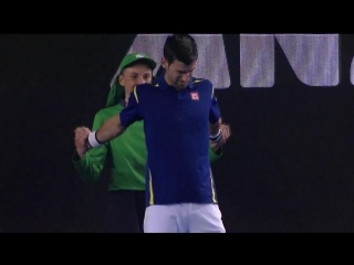 😃 novak and ball boy #australianopen 2016