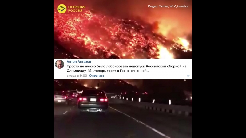 Реакция россиян на лесные пожары в сша