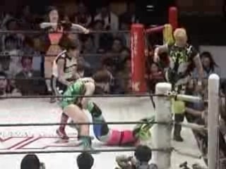 3 dynamite kansai, sari osumi, emi motokawa vs candy okutsu, command bolshoi, tomoko miyaguchi