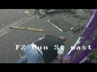 Most horrifying bus accident smashes into a man who then gets up to go for a pin